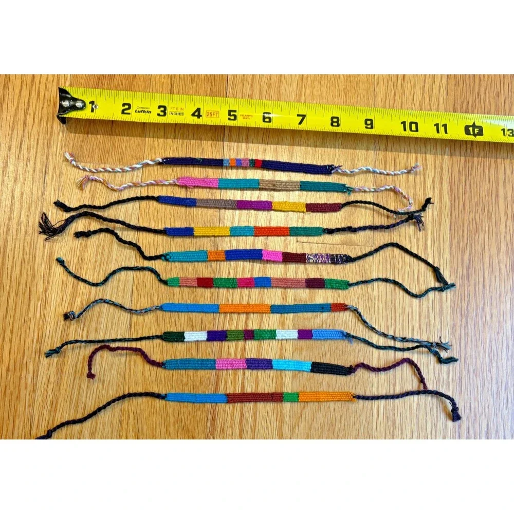 Friendship Bracelet Guatemala Mayan Woven Unisex Artisan Handmade Ties Lot of 10
